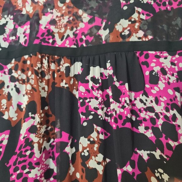 Diane Von Furrstenberg Lorelai Print Chieff In Cheetah Splash Pink Blouse 10 - Picture 8 of 11